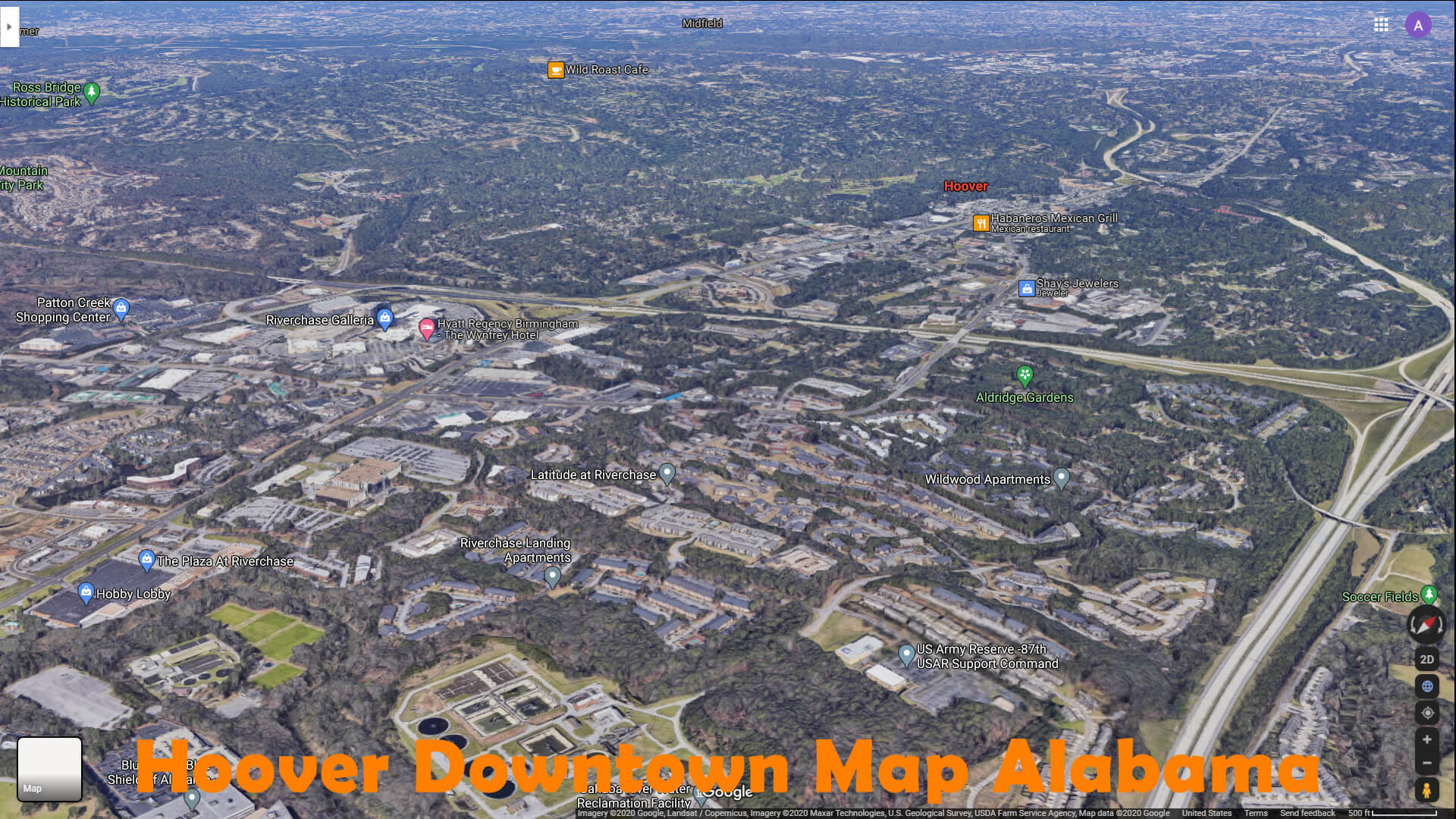 Hoover Downtown Map Alabama